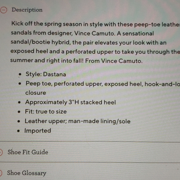 NWOT Vince Camuto Dastana Peep-toe Sandals - Picture 9 of 10